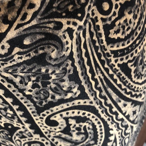 Lauren Ralph Lauren Black Brown Paisley Cotton Flat Front Straight Leg Pants/8P - Picture 3 of 8